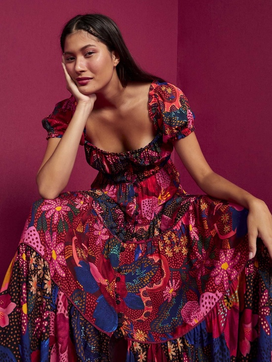 FARM Rio Dresses & Skirts - FARM RIO 
Mixed Wild Life Lenzing™ Ecovero™ Viscose Maxi Dress